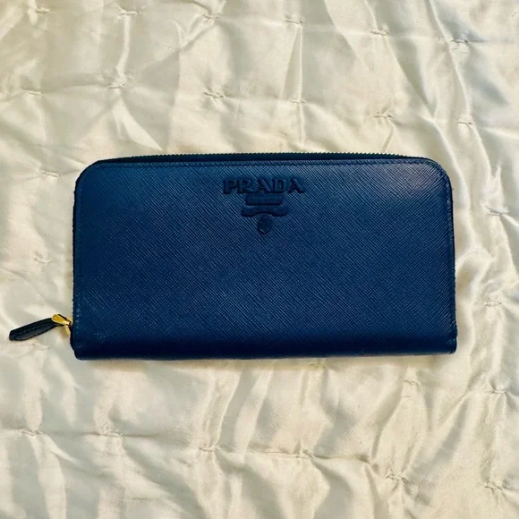 Prada Vibrant Blue Saffiano Wallet